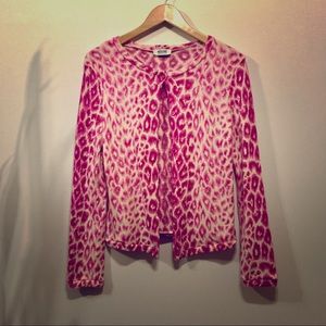 Moschino pink leopard cardigan